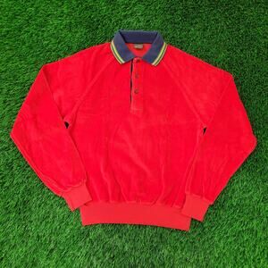 Vintage Y2K MOD Blank Sweatshirt Womens Small 18x22 Red Raglan